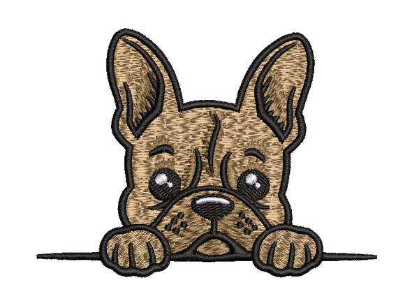 Digitale download machinaal borduurbestand Franse bulldog 4 kleuren