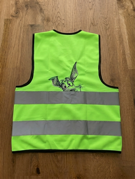 Fluo vestje voor kleuter  - Fluohesje - Veiligheidshesje - met hondje aan de achterkant