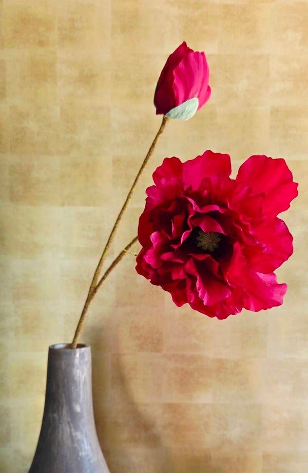 Pioen donkerrood 73cm