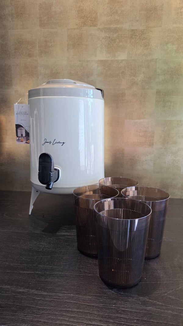 JENS Living Sapdispenser Set met 4 Bekers Taupe – 4 Liter