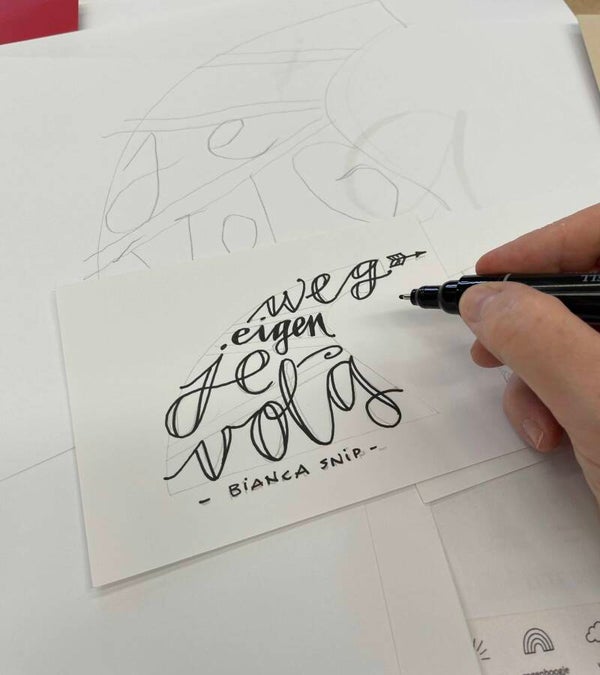 Handlettering wenskaart ontwerpen