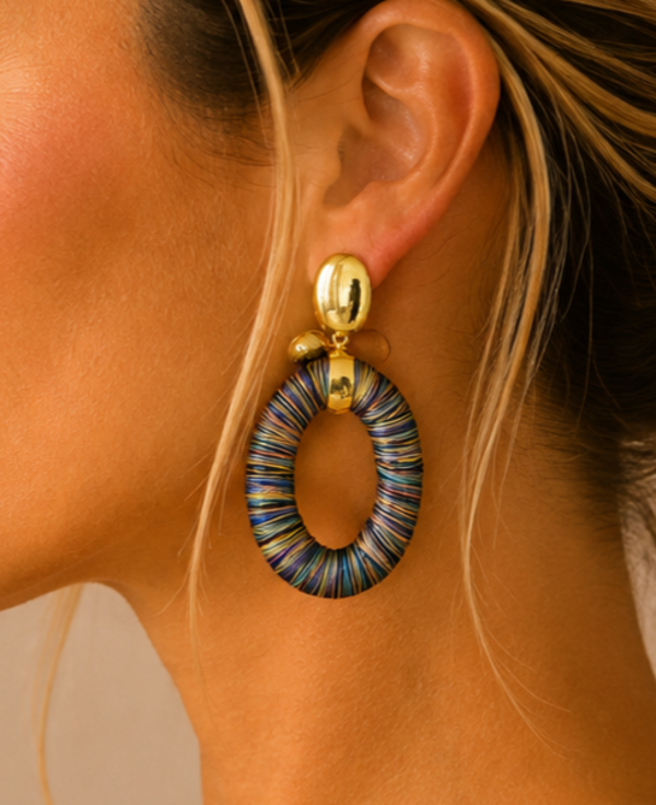 Belike oorbellen Blue Gold