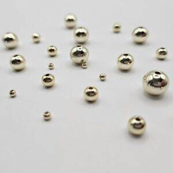 GOLD PLATED 14KT VOLLE KRALEN  4 MM PER 25 STUKS