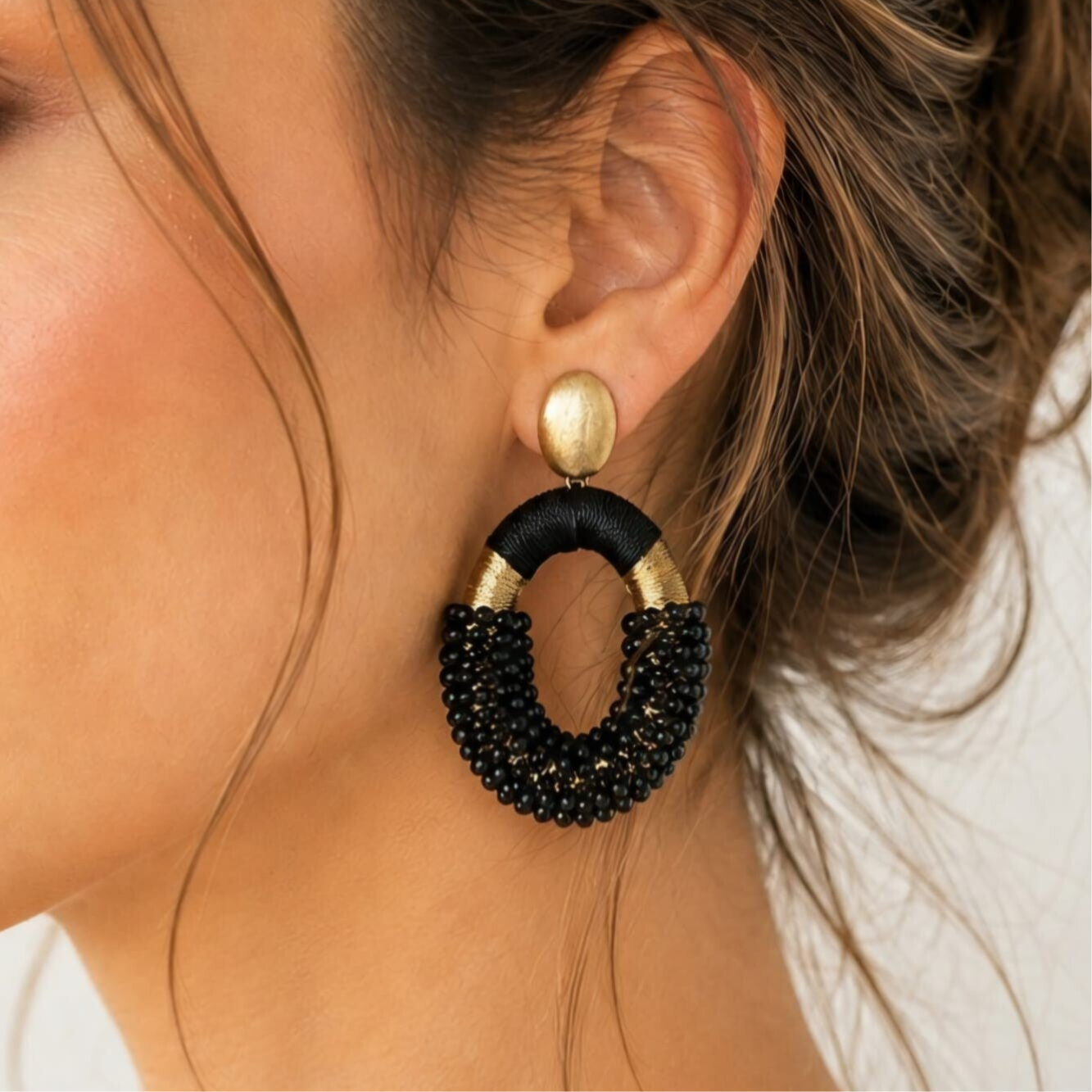 Belike Oorbellen Black Oval