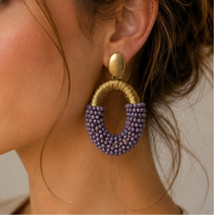 Belike Oorbellen Purple Oval