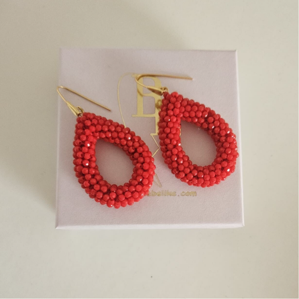 Belike Oorbellen Bright Red Large (Hanger)