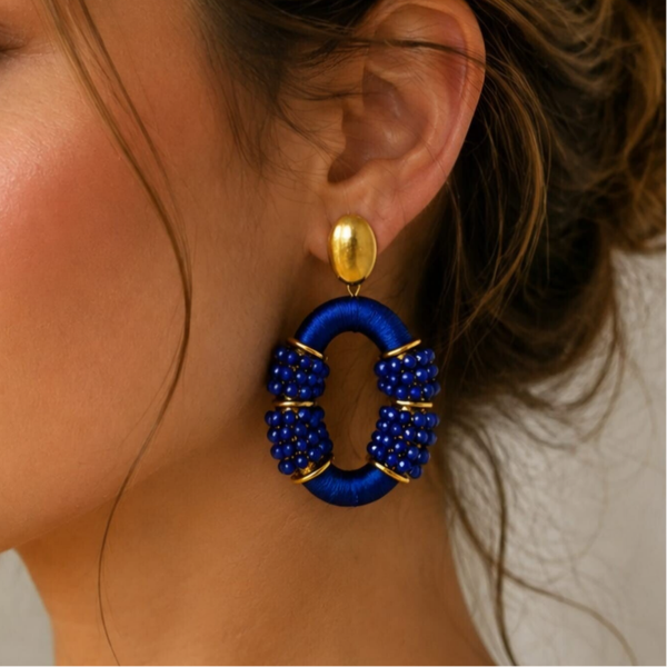 Belike Oorbellen Blue oval