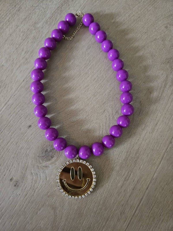 KETTING PAARS 45 CM SMILEY HANGER KLEUR GOUD