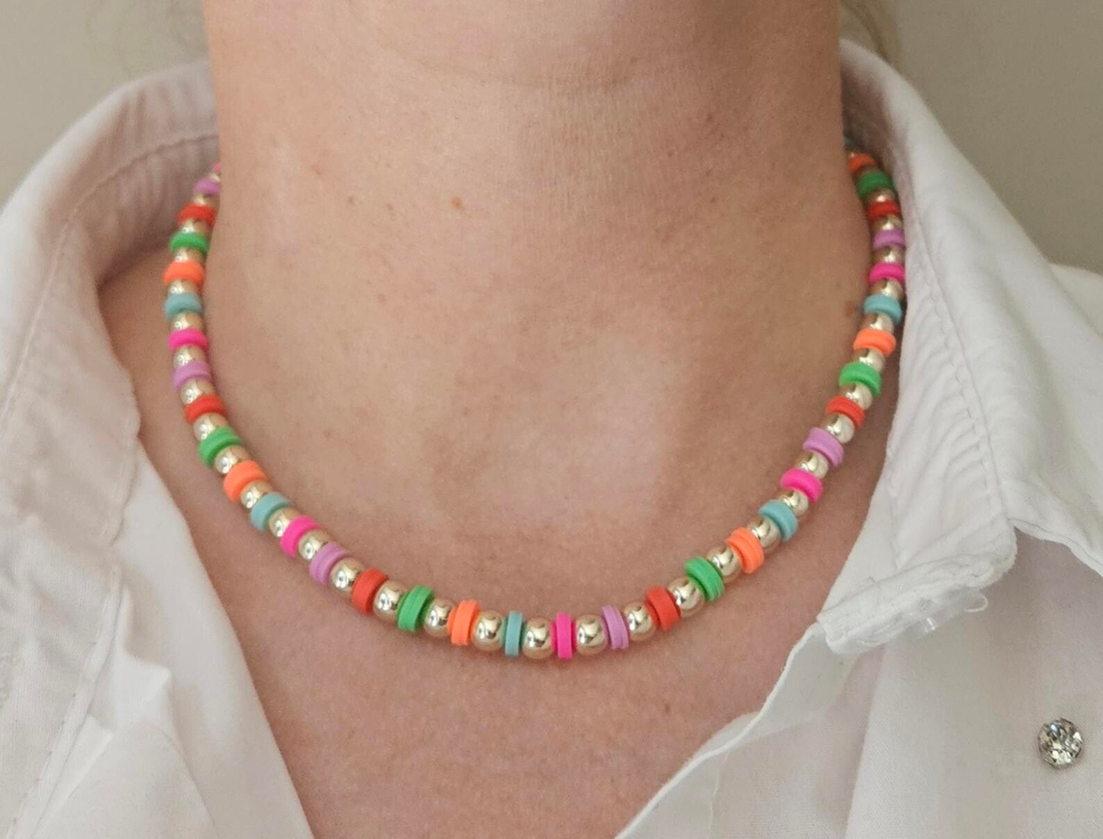 Ketting 6MM Sparkling Rainbow  Lia