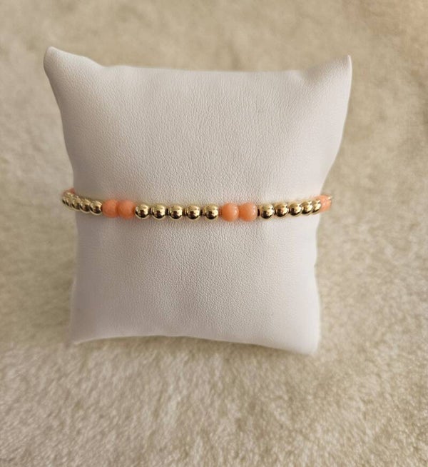 Armband Luxury 4MM Creme Orange
