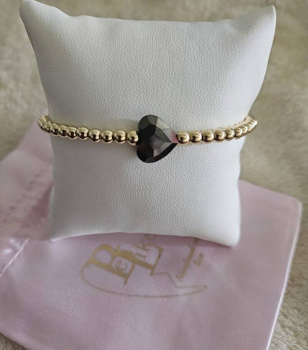 Armband Luxury 4MM Heart Black