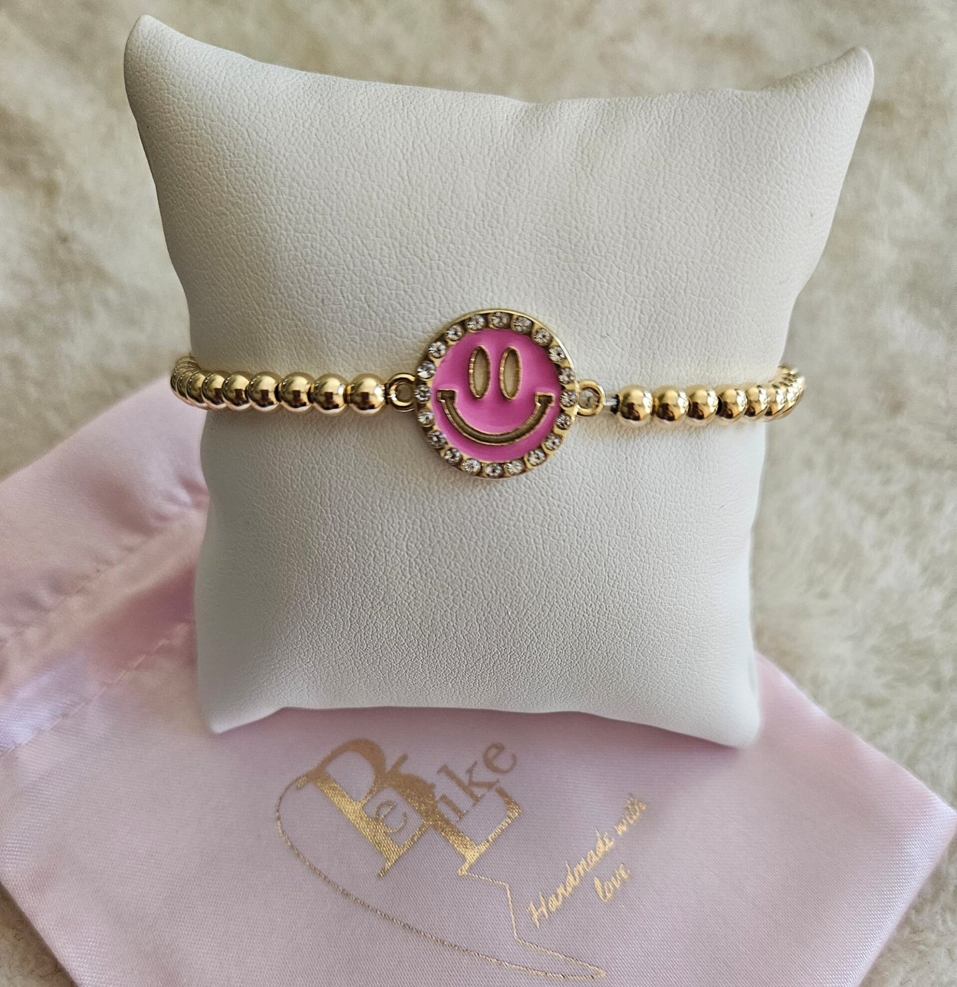 Armband Luxury 4MM Smiley Pink