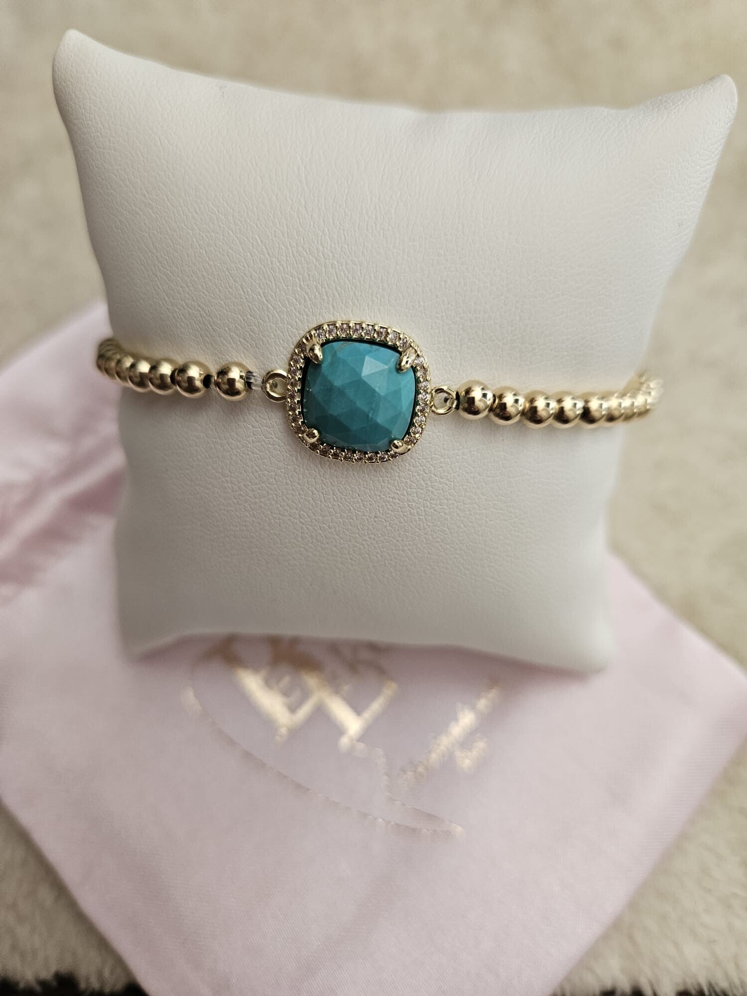 Armband Luxury 4MM Stone Turquoise