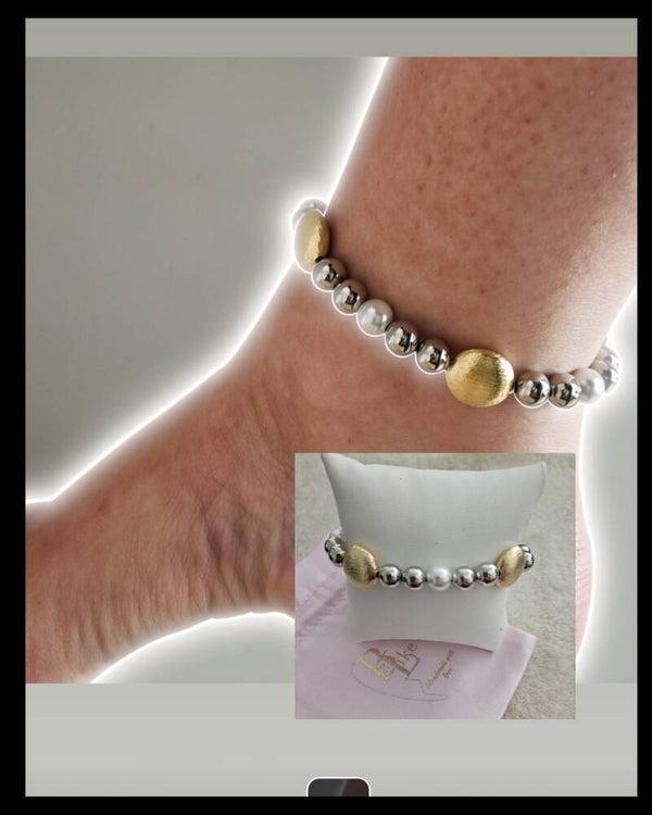 Enkelband Candy 8MM Pearly Silver