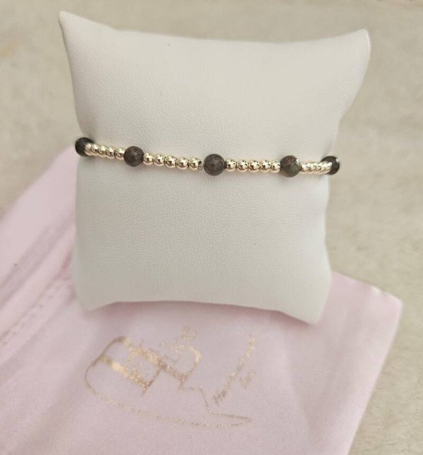 Sparkling Armband 4MM Nature Brown Speck