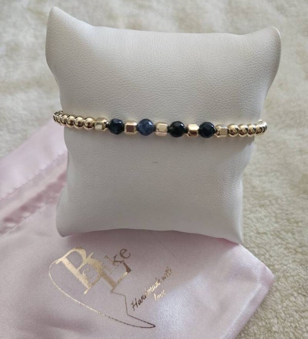 Armband Luxury 4MM Hexagon Dark Blue