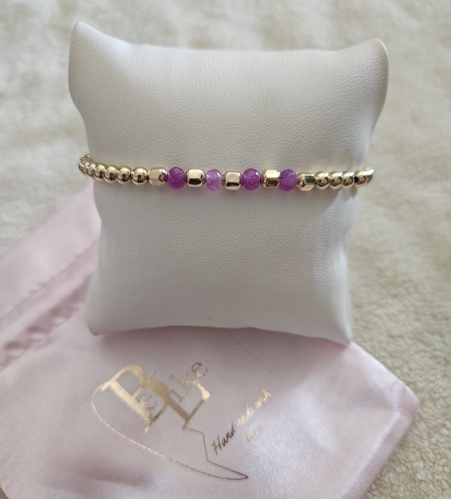 Armband Luxury 4MM Hexagon Purple