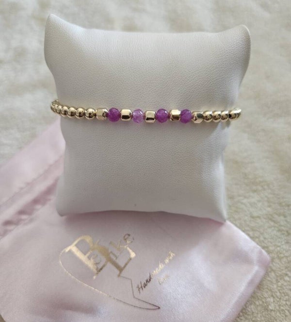 Armband Luxury 4MM Hexagon Purple