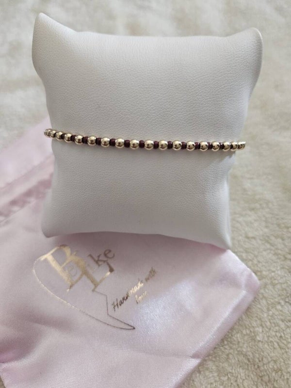 Armband Luxury 3MM Miyuki Red Brown
