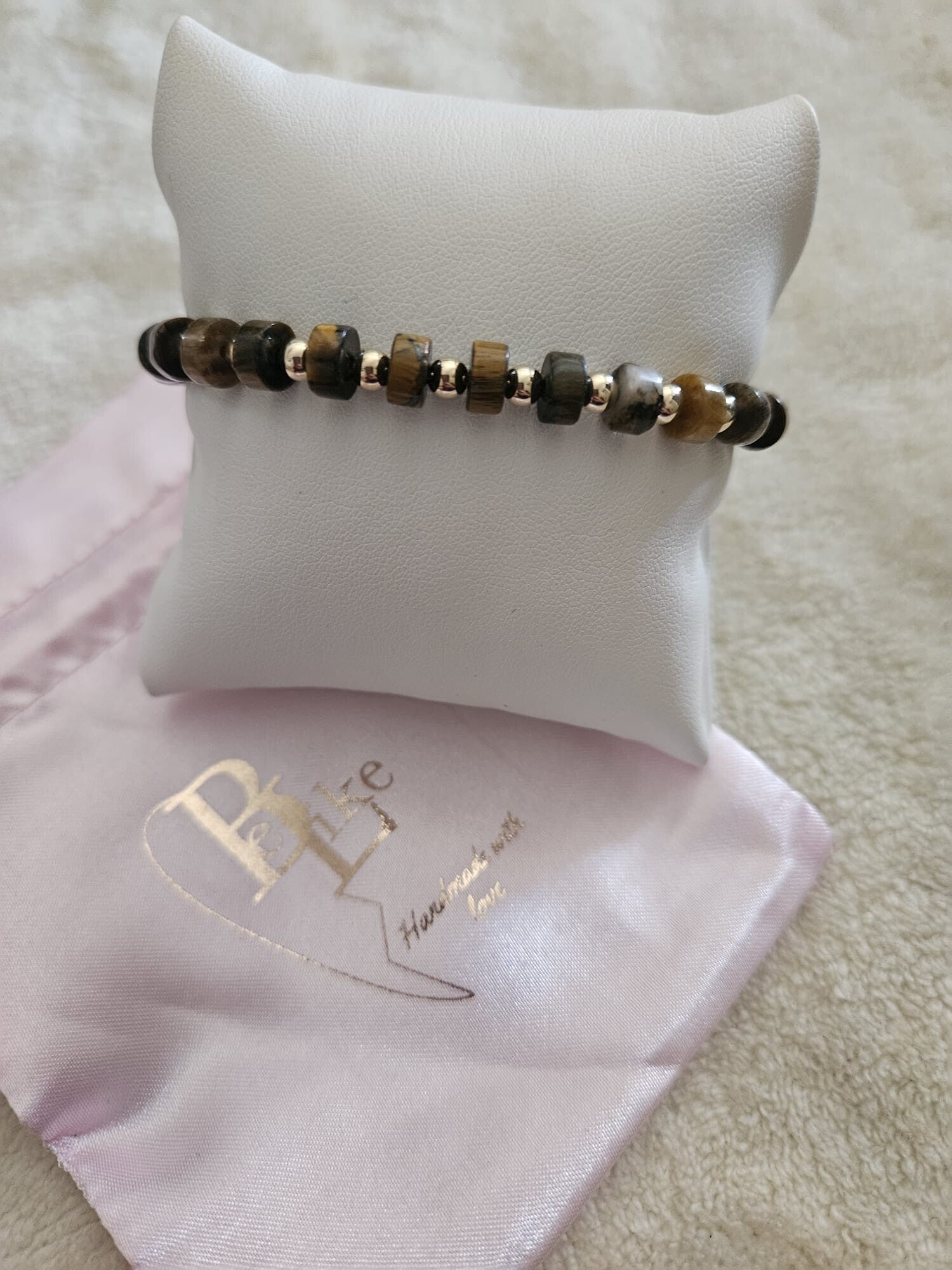 Armband Luxury 4MM Tiger Eye Disk