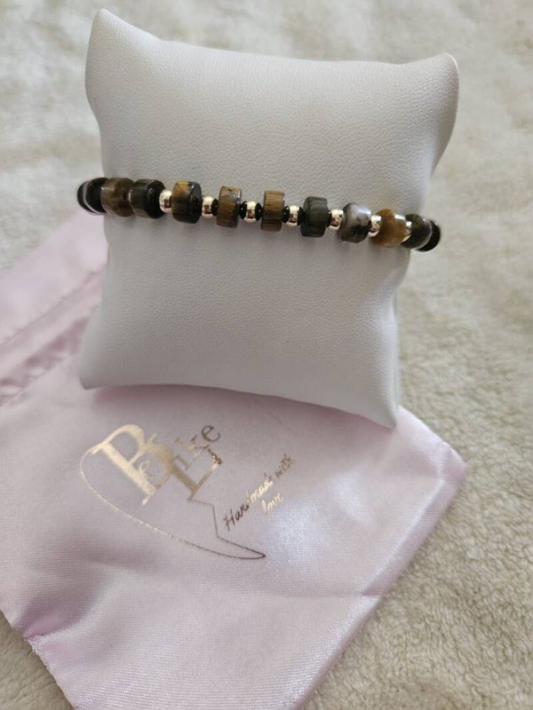 Armband Luxury 4MM Tiger Eye Disk