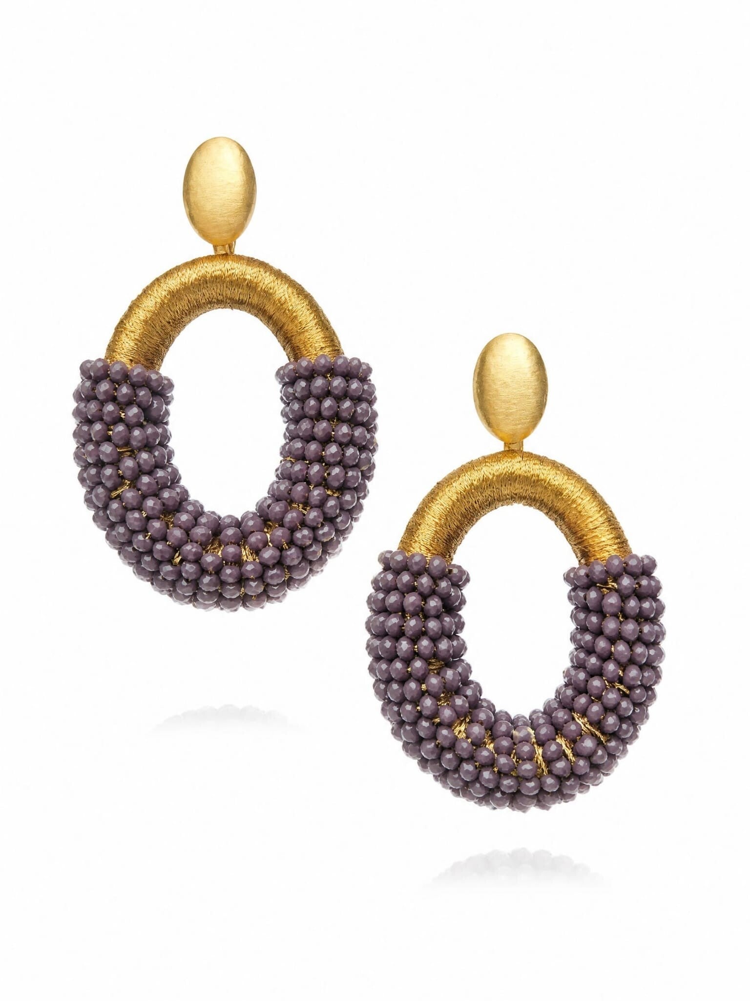 Belike Oorbellen Purple Oval