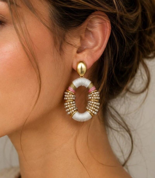 Belike Oorbellen White Pink