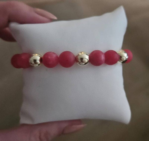 Armband Sparkling 8MM Pink Velvet