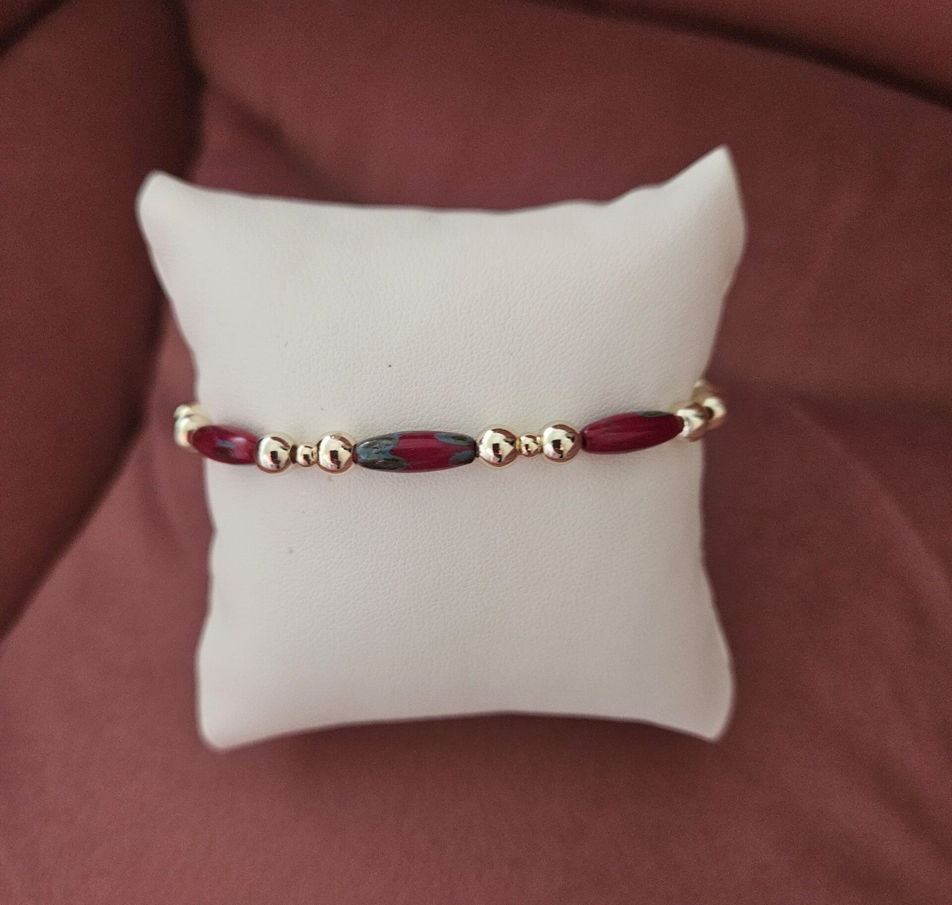 Armband Sparkling 5/3 MM Coral Red Green
