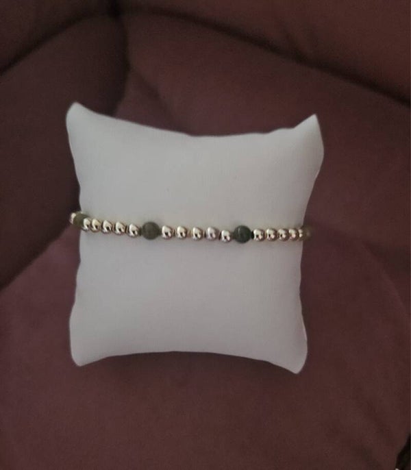 Armband Sparkling 4MM Nature Green Gold