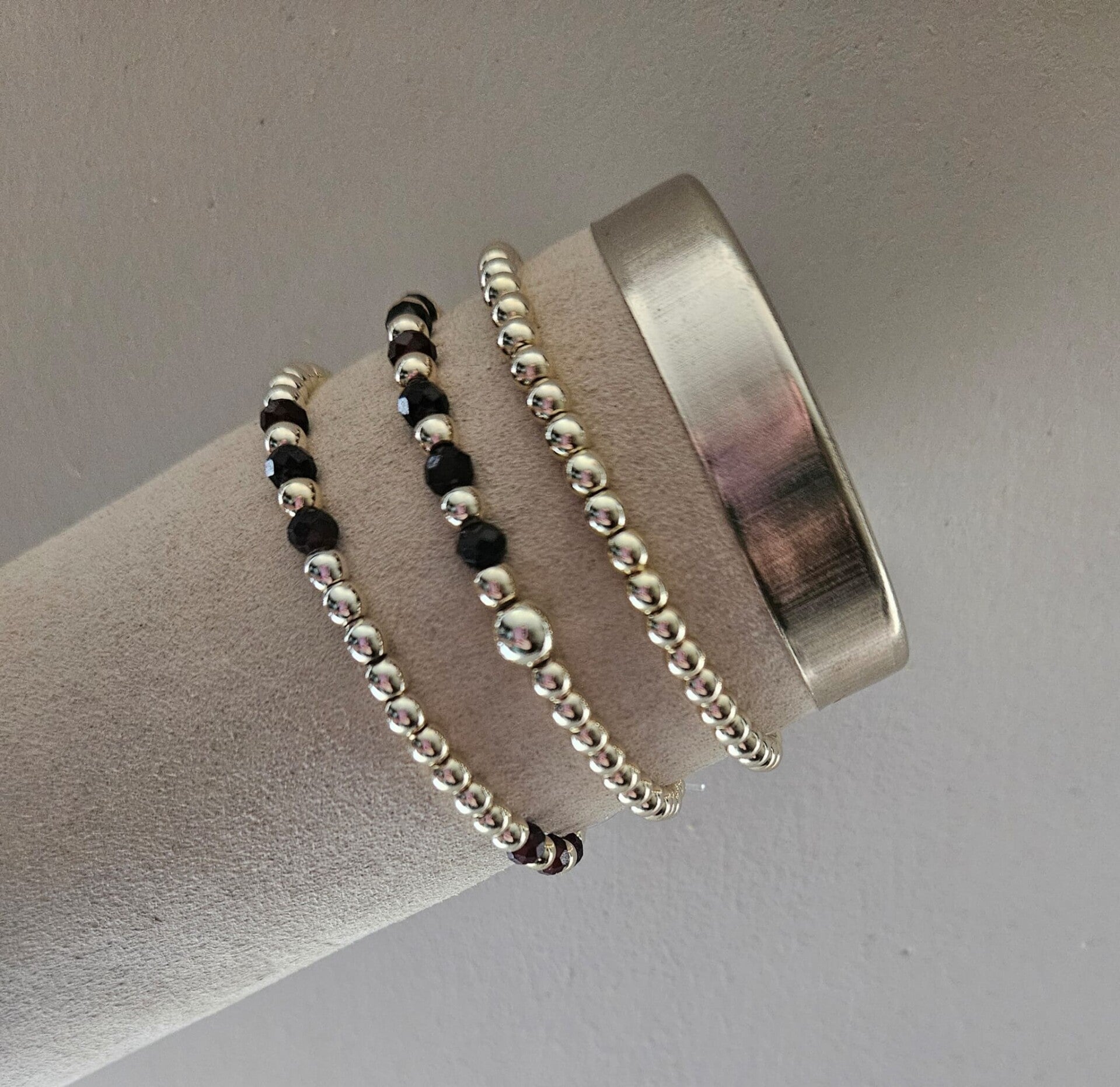 Armband Set Sparkling Facet Brown