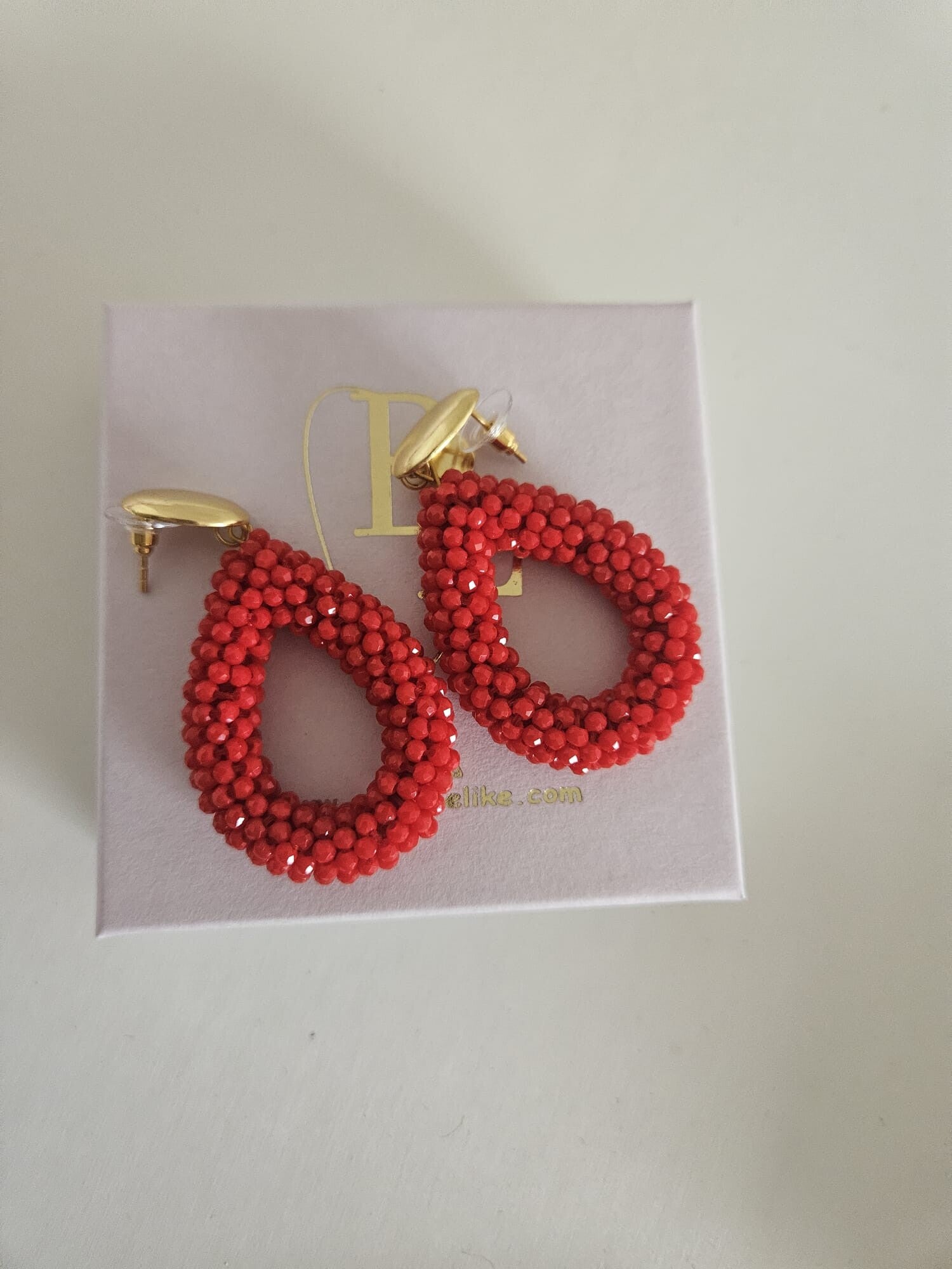 Belike Oorbellen Bright Red Large (Steker)