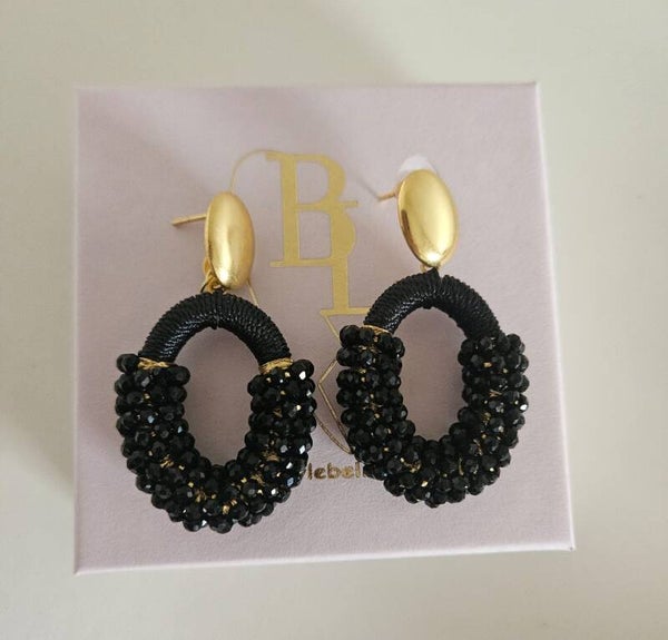 Belike Oorbellen Black Loop Medium (Steker)