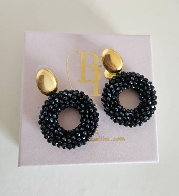 Belike Oorbellen donkerblauw Loop (Steker)