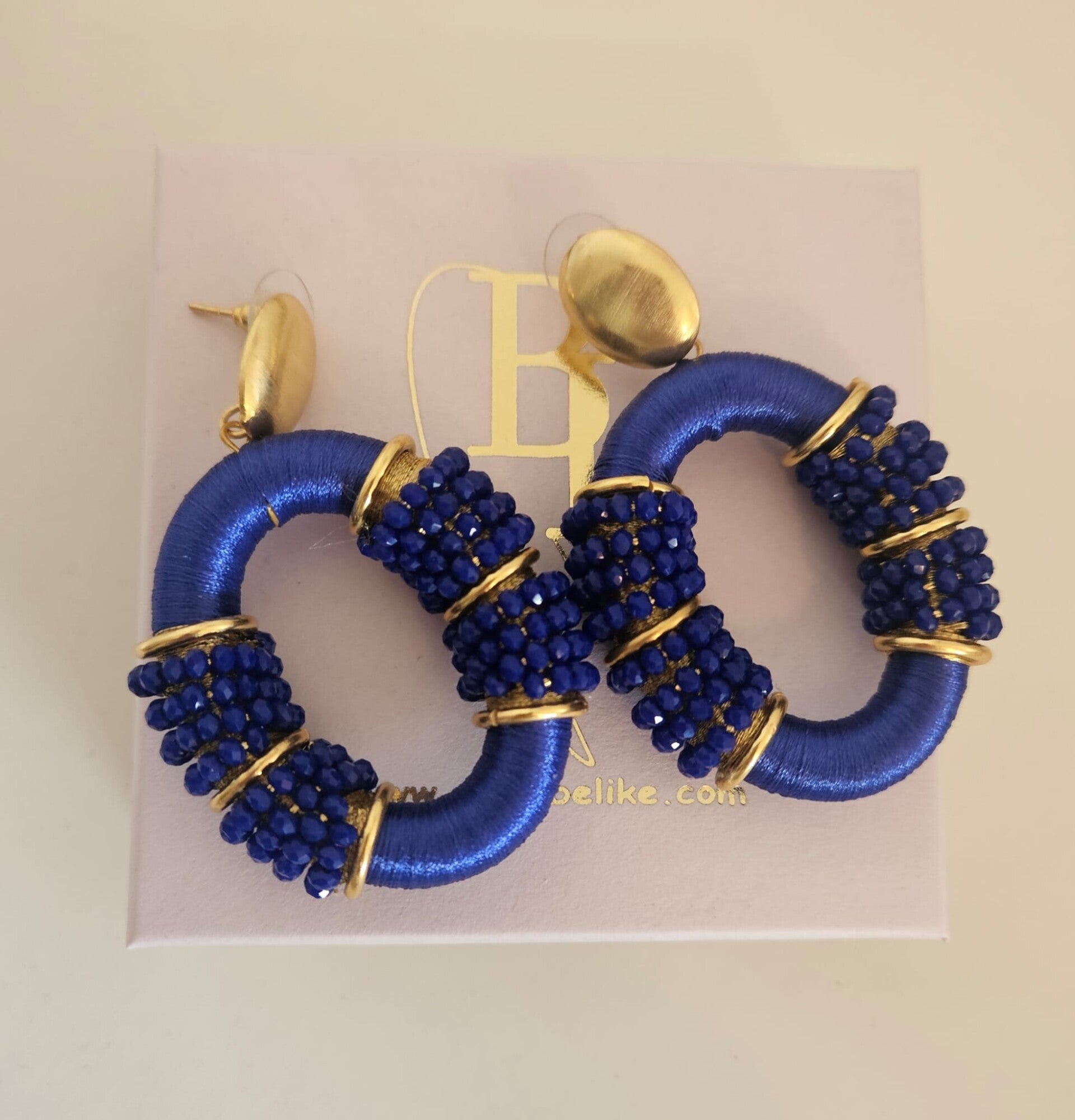 Belike Oorbellen Blue oval