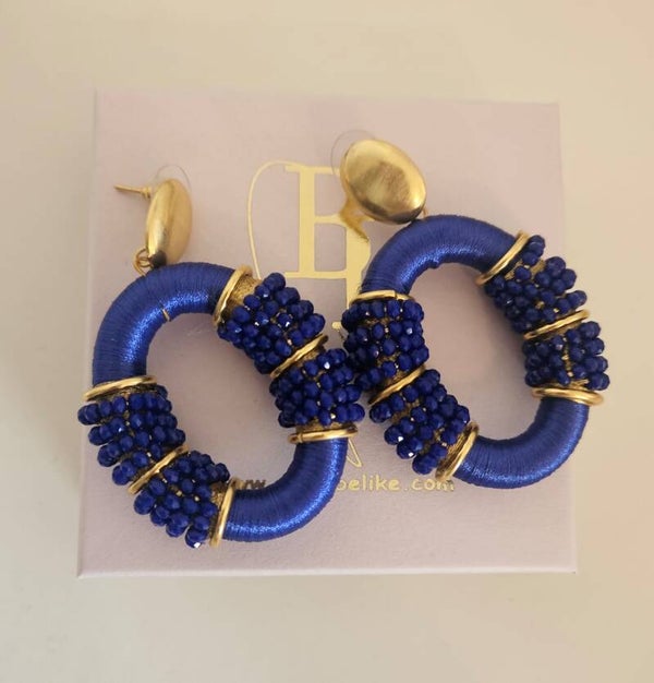 Belike Oorbellen Blue oval