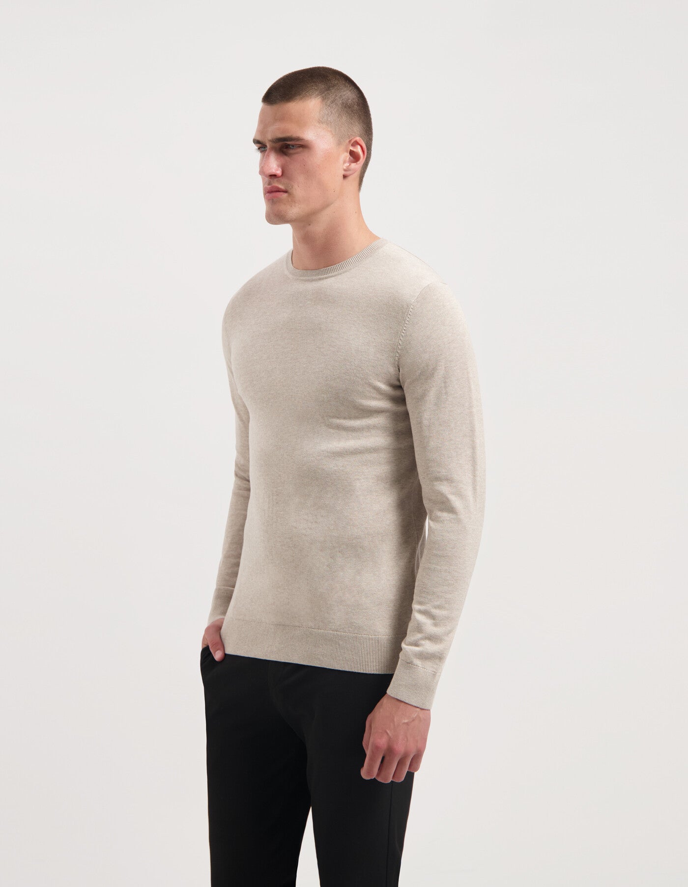 Trui ronde hals - beige