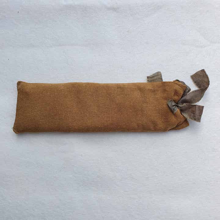 Oogkussen van bourette zijde oker-bruin