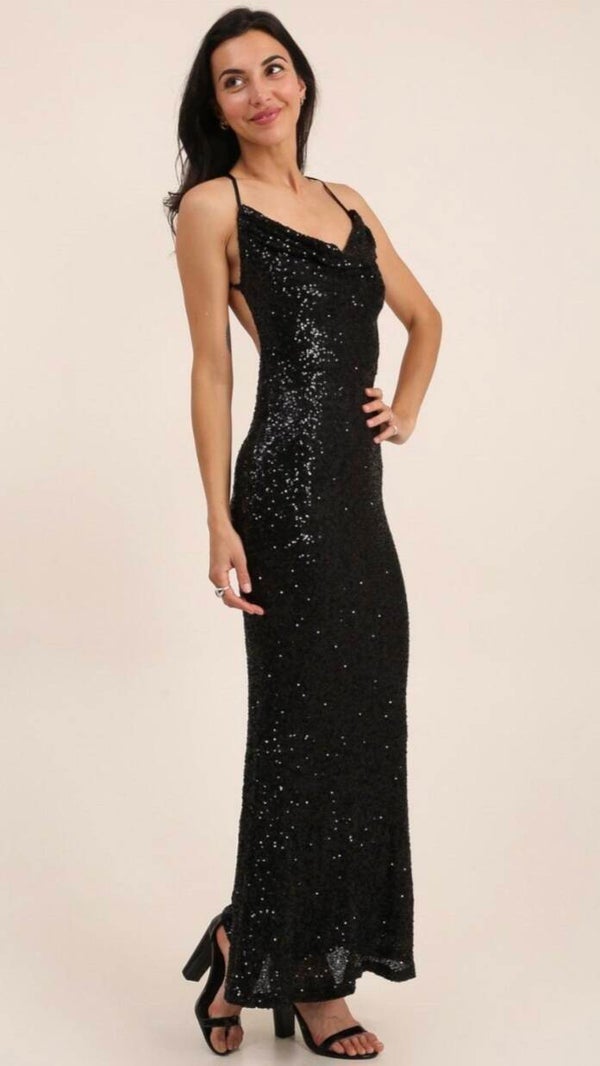 Robe noire brillant