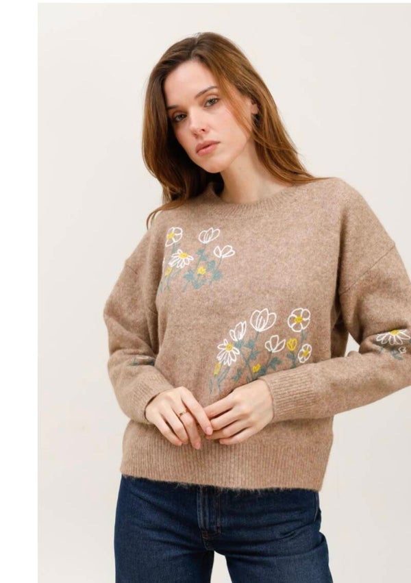 Pull Mooya Beige fleurie