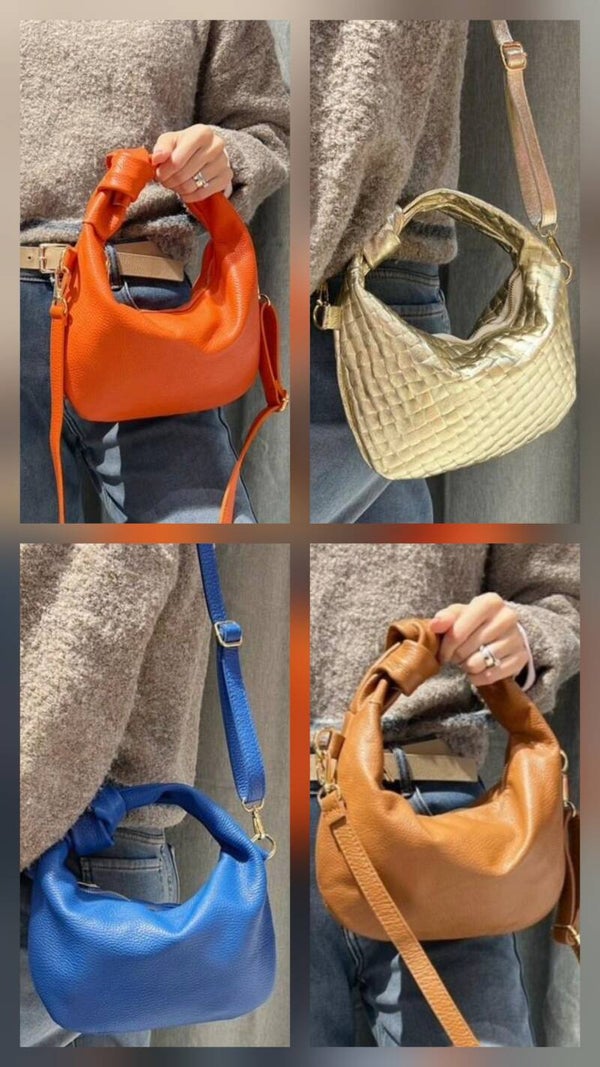 Sac à main en cuir grainé