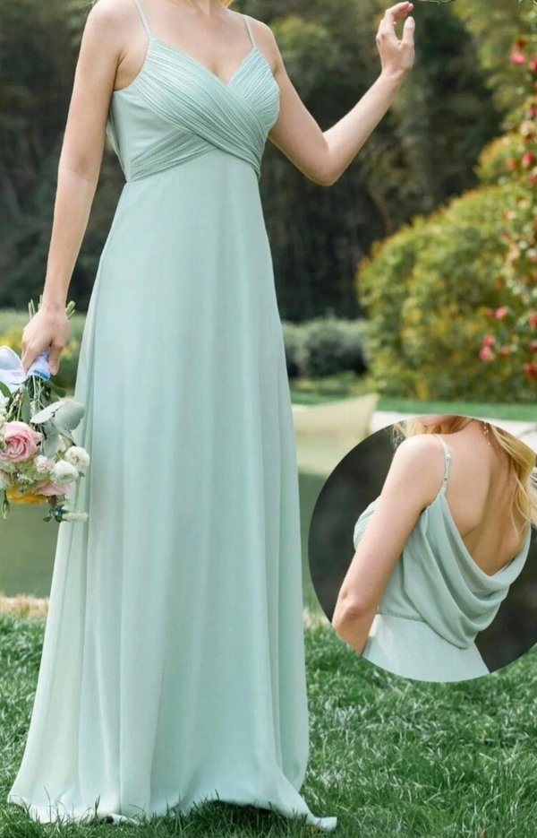 Robe longue vert menthe