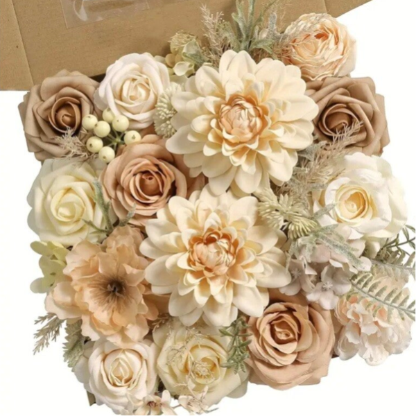 Fleurs dans les tons champagne