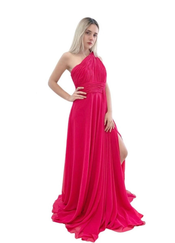 Robe longue fuchsia