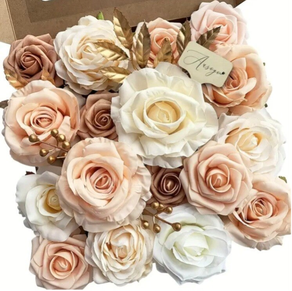 Fleurs dans le tons champagne