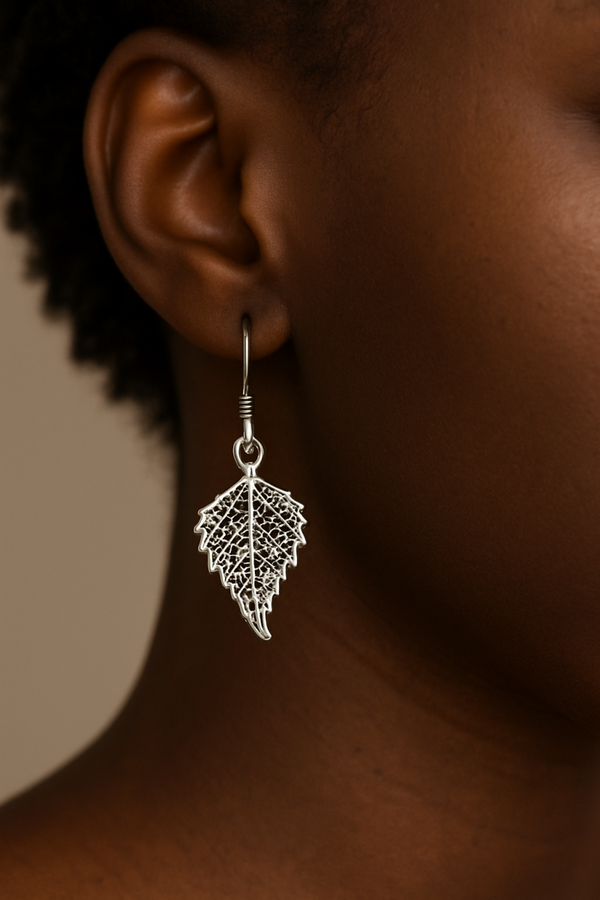 Boucles d'oreilles “Feuilles du Vent” – Argent massif 925 artisanal