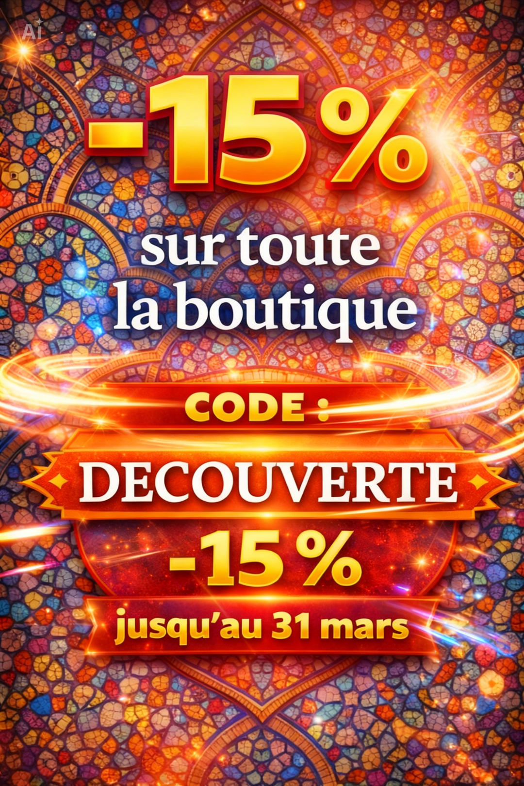 Code promo DECOUVERTE -15%