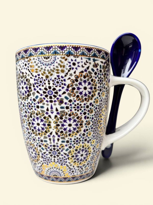 Mug Rosace de Fès Bleu Nuit & Or