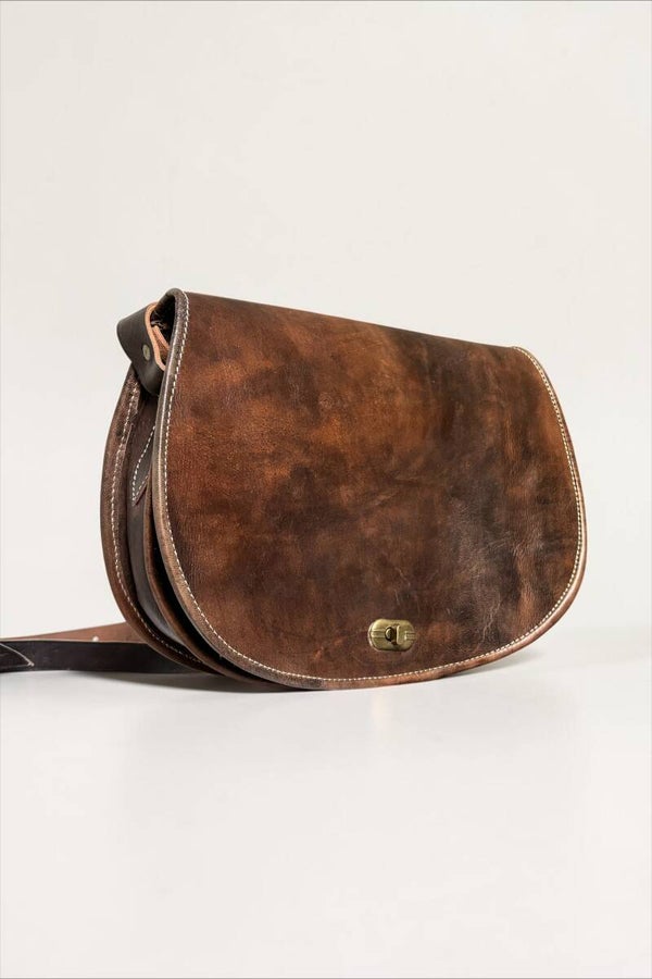 Sac postier Taznakht – Cuir vachette véritable artisanal