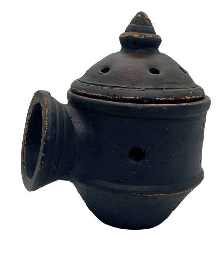 Lyskrukke i sort stenmel